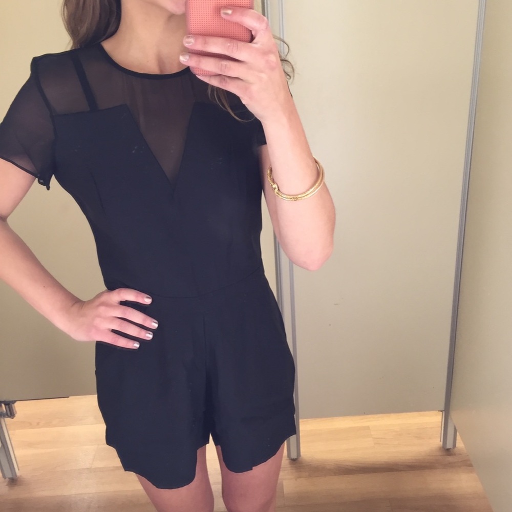 Parker Black Sheer Shorts Romper